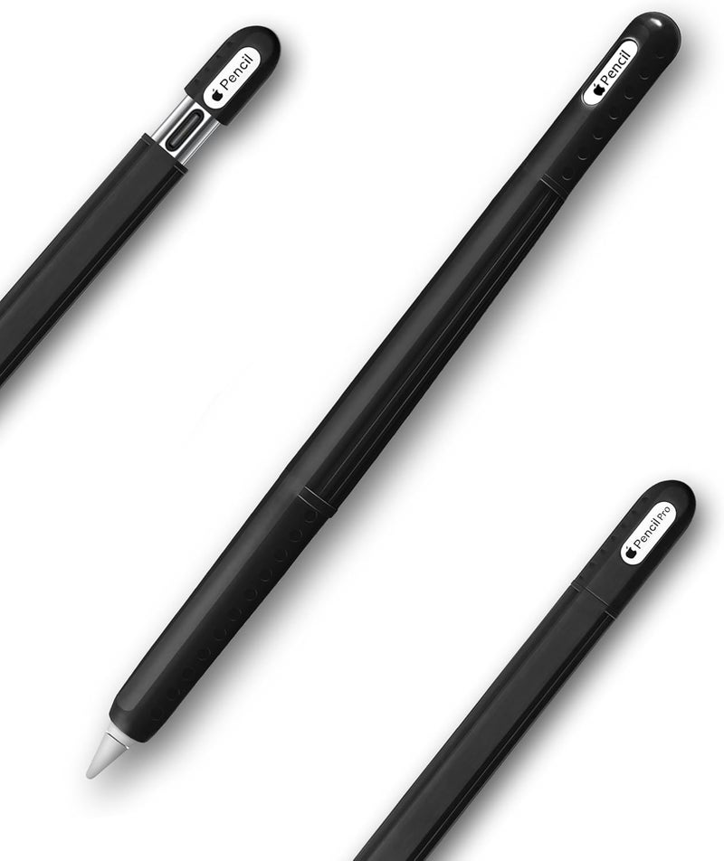HoldFist Silicone Case Cover Skin Compatible with Apple Pencil (2nd Gen/Pro/USB-C) – Protective Sleeve, Comfortable Grip, Ergonomic Anti-Slip Design, Lightweight & Scratch-Resistant (Black) - Image 1
